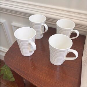 Mikasa CIARA Bone China White Coffee Mugs - Set of 4